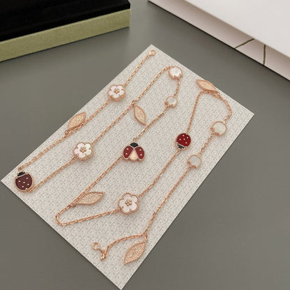 [Rani Jewelry]LUCKY SPRING 15 MOTIFS ROSE GOLD NECKLACE