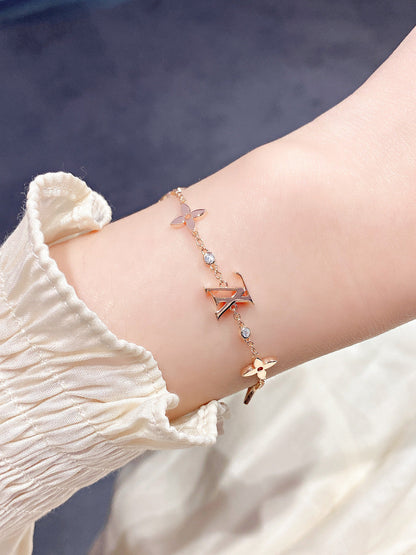 [Rani Jewelry]STAR AND SUN 7 MOTIFS GOLD BRACELET