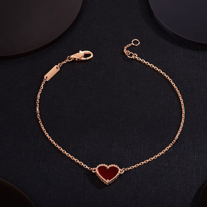 [Rani Jewelry]HEART CARNELIAN PINK GOLD BRACELET