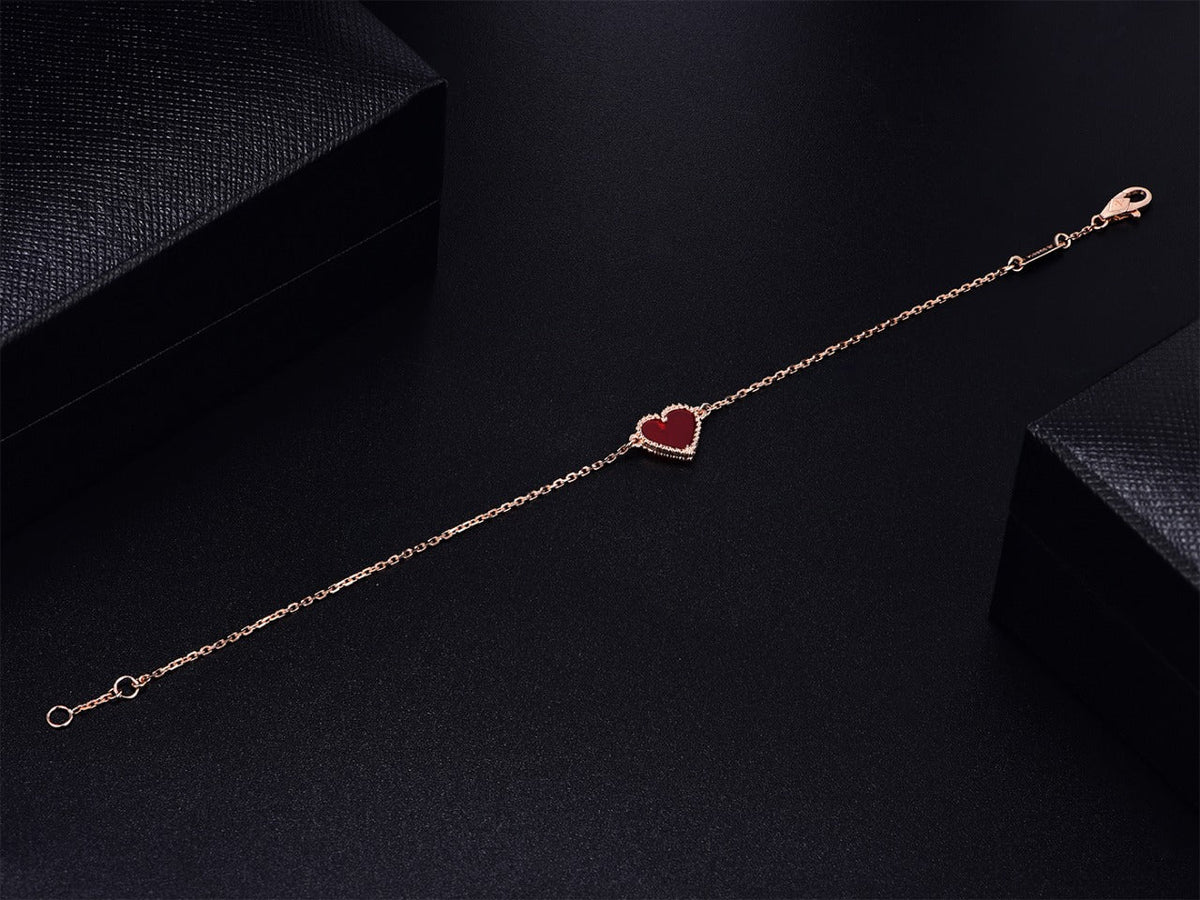 [Rani Jewelry]HEART CARNELIAN PINK GOLD BRACELET