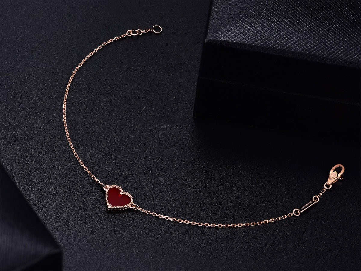 [Rani Jewelry]HEART CARNELIAN PINK GOLD BRACELET