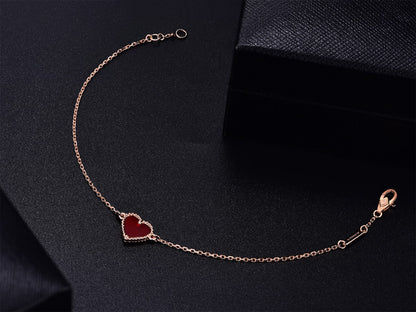 [Rani Jewelry]HEART CARNELIAN PINK GOLD BRACELET