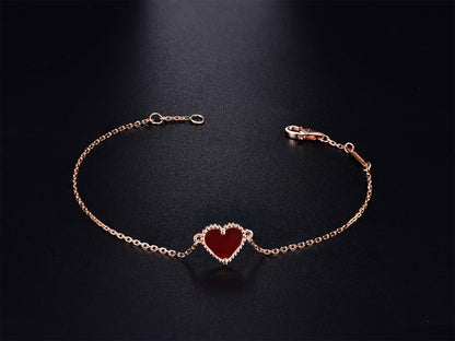 [Rani Jewelry]HEART CARNELIAN PINK GOLD BRACELET