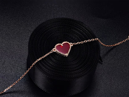 [Rani Jewelry]HEART CARNELIAN PINK GOLD BRACELET