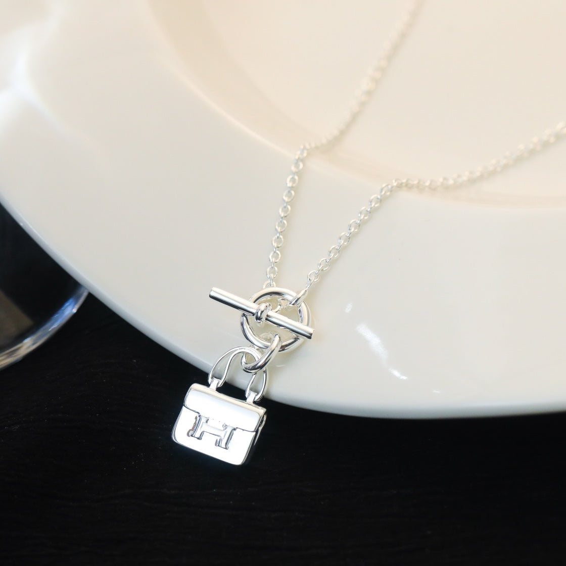 [Rani Jewelry]POP H PEDANT SILVER NECKLACE