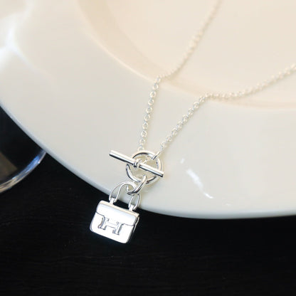 [Rani Jewelry]POP H PEDANT SILVER NECKLACE
