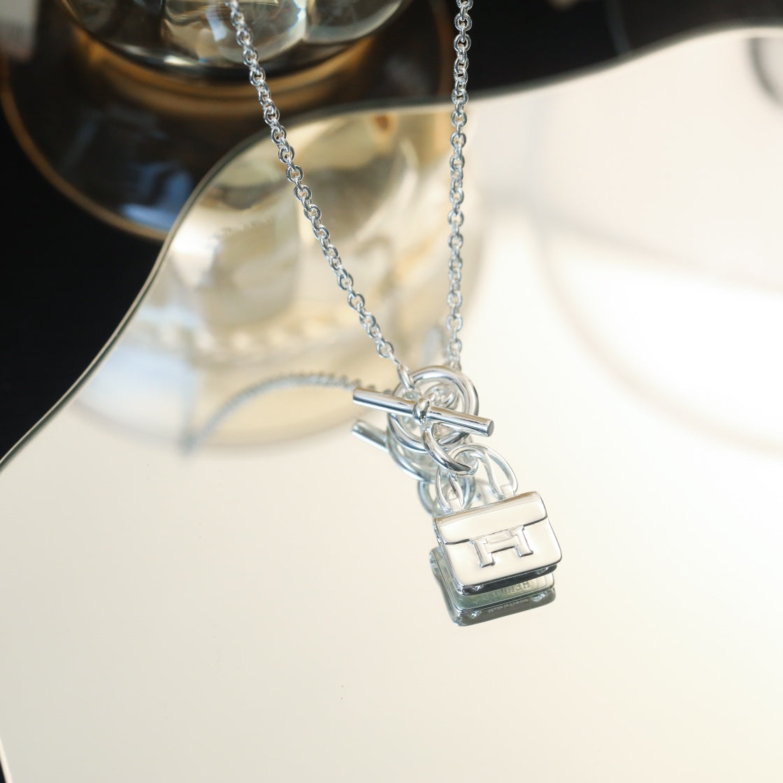 [Rani Jewelry]POP H PEDANT SILVER NECKLACE