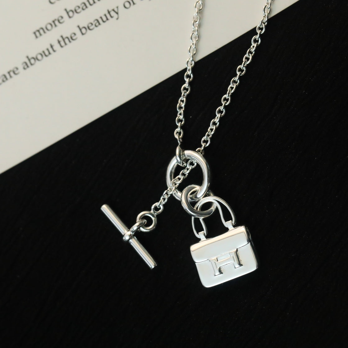[Rani Jewelry]POP H PEDANT SILVER NECKLACE