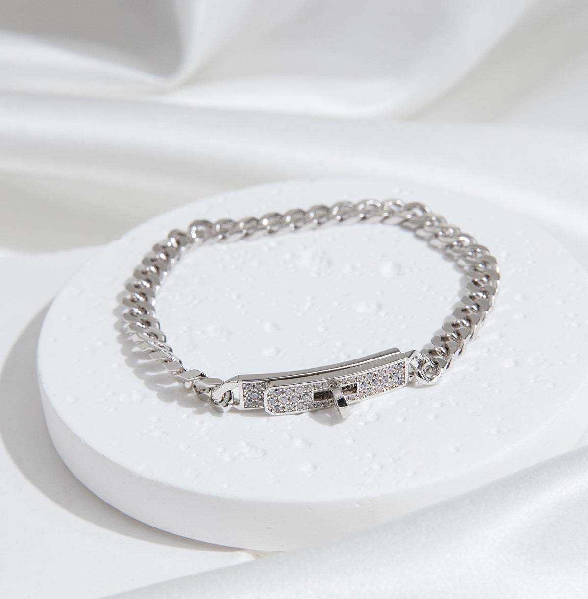 [Rani Jewelry]KELLY CHAIN SILVER DIAMOND BRACELET