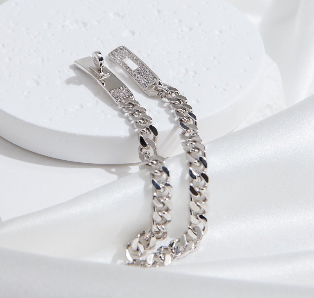 [Rani Jewelry]KELLY CHAIN SILVER DIAMOND BRACELET