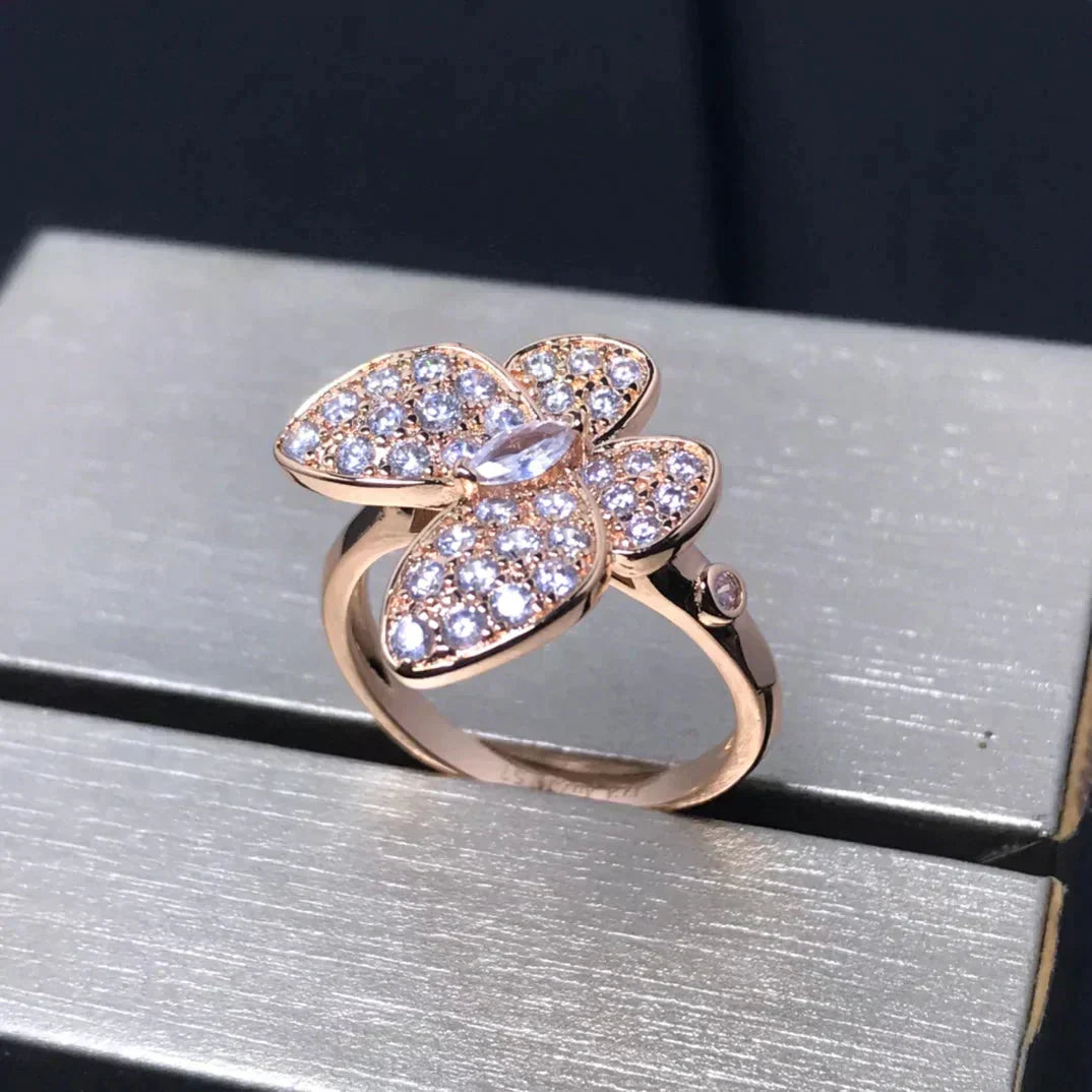 [Rani Jewelry]BUTTERFLY PINK GOLD DIAMOND RING