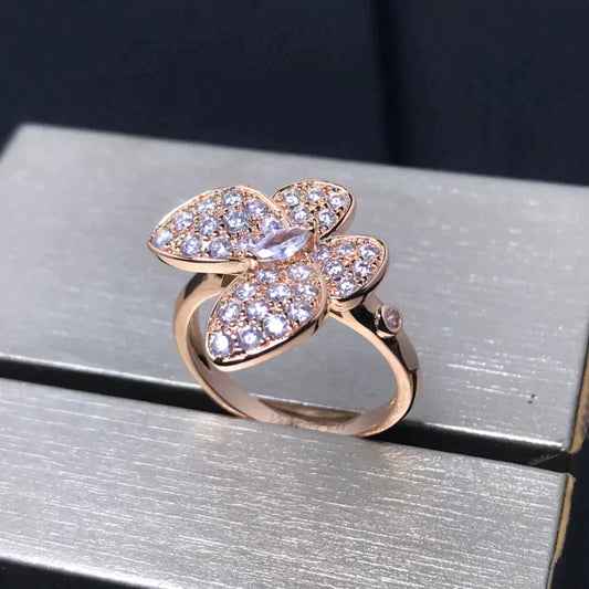 [Rani Jewelry]BUTTERFLY PINK GOLD DIAMOND RING