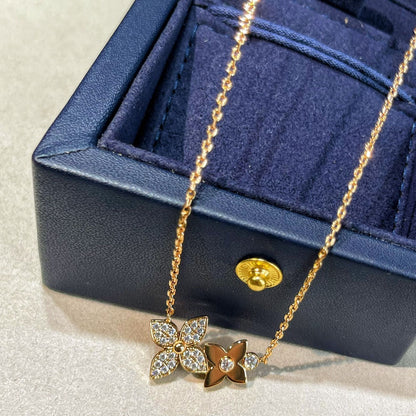 [Rani Jewelry]STAR BLOSSOM NECKLACE PINK GOLD DIAMONDS