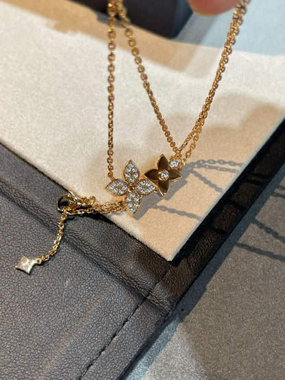 [Rani Jewelry]STAR BLOSSOM NECKLACE PINK GOLD DIAMONDS
