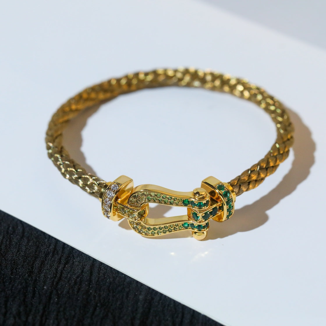 [Rani Jewelry]FORCE 10 GOLD GREEN DIAMOND PAVED