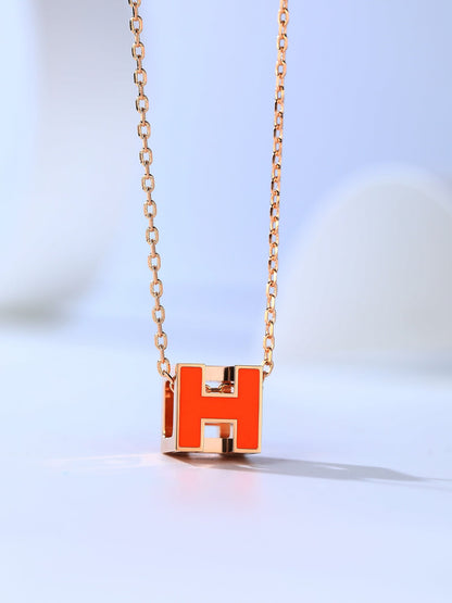 [Rani Jewelry]H CAGE PINK GOLD NECKLACE