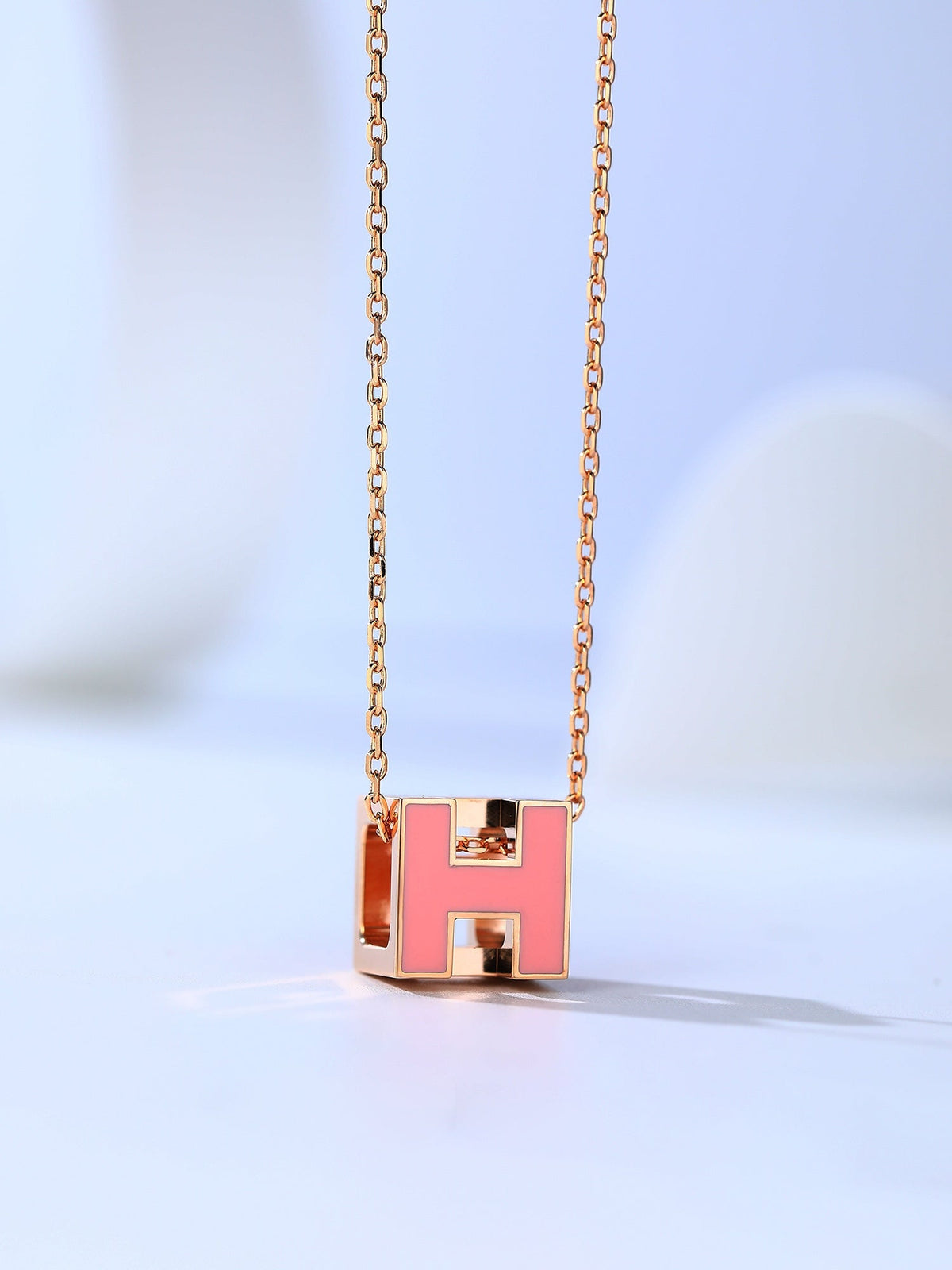 [Rani Jewelry]H CAGE PINK GOLD NECKLACE