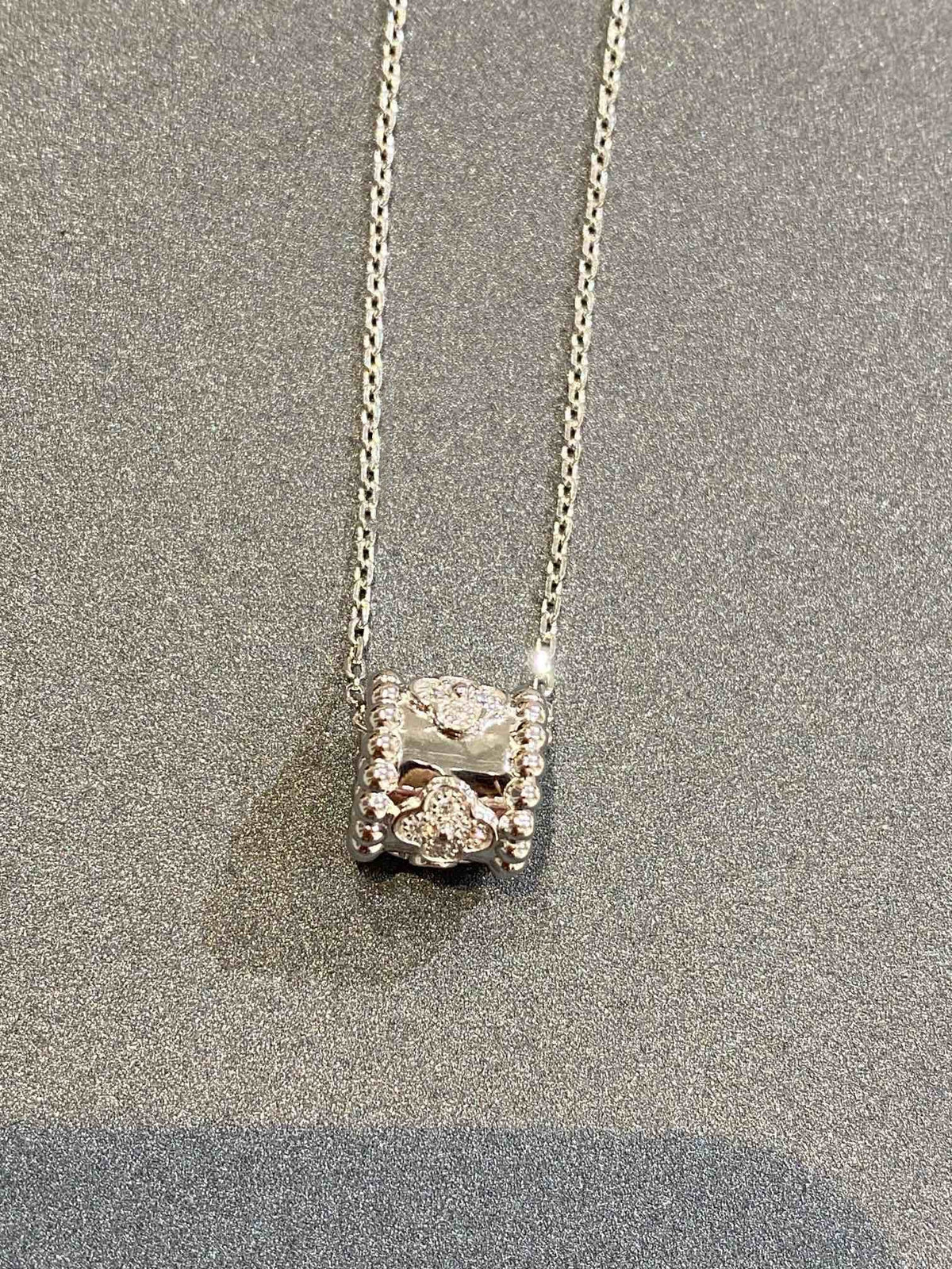 [Rani Jewelry]PERLEE PEDANT SIVLER DIAMOND NECKLACE