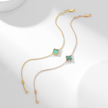 [Rani Jewelry]CLOVER BRACELET MALACHITE 1 MOTIF