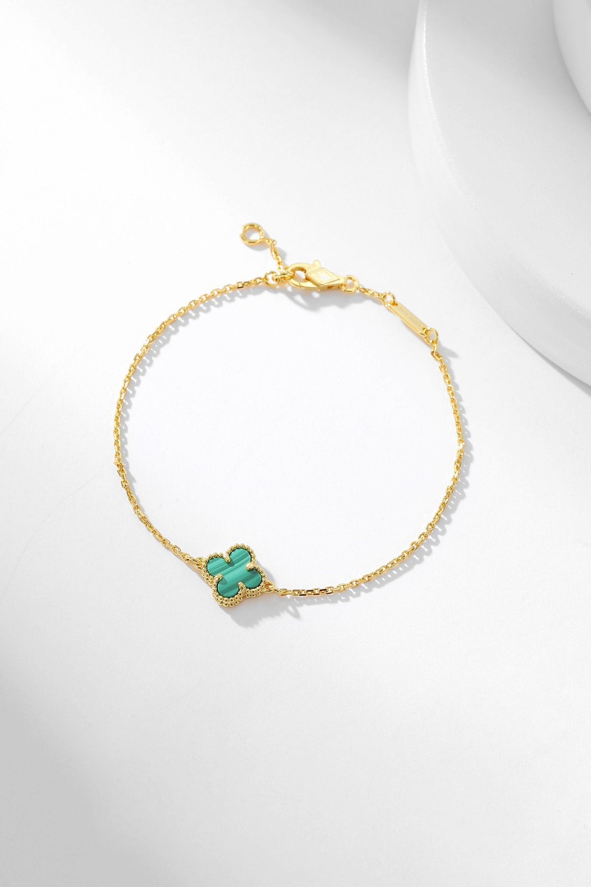 [Rani Jewelry]CLOVER BRACELET MALACHITE 1 MOTIF