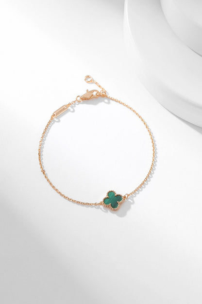 [Rani Jewelry]CLOVER BRACELET MALACHITE 1 MOTIF