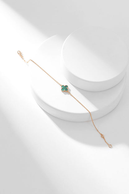[Rani Jewelry]CLOVER BRACELET MALACHITE 1 MOTIF