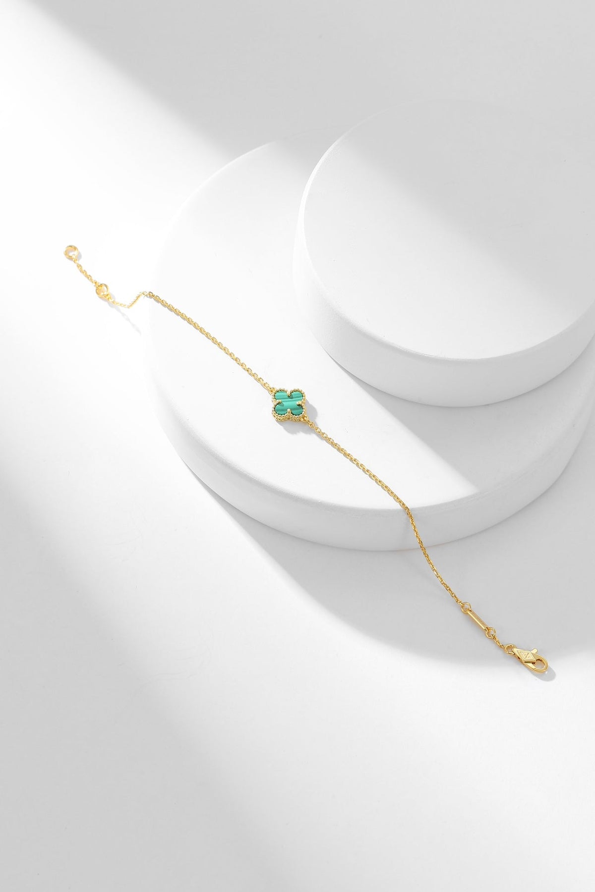 [Rani Jewelry]CLOVER BRACELET MALACHITE 1 MOTIF