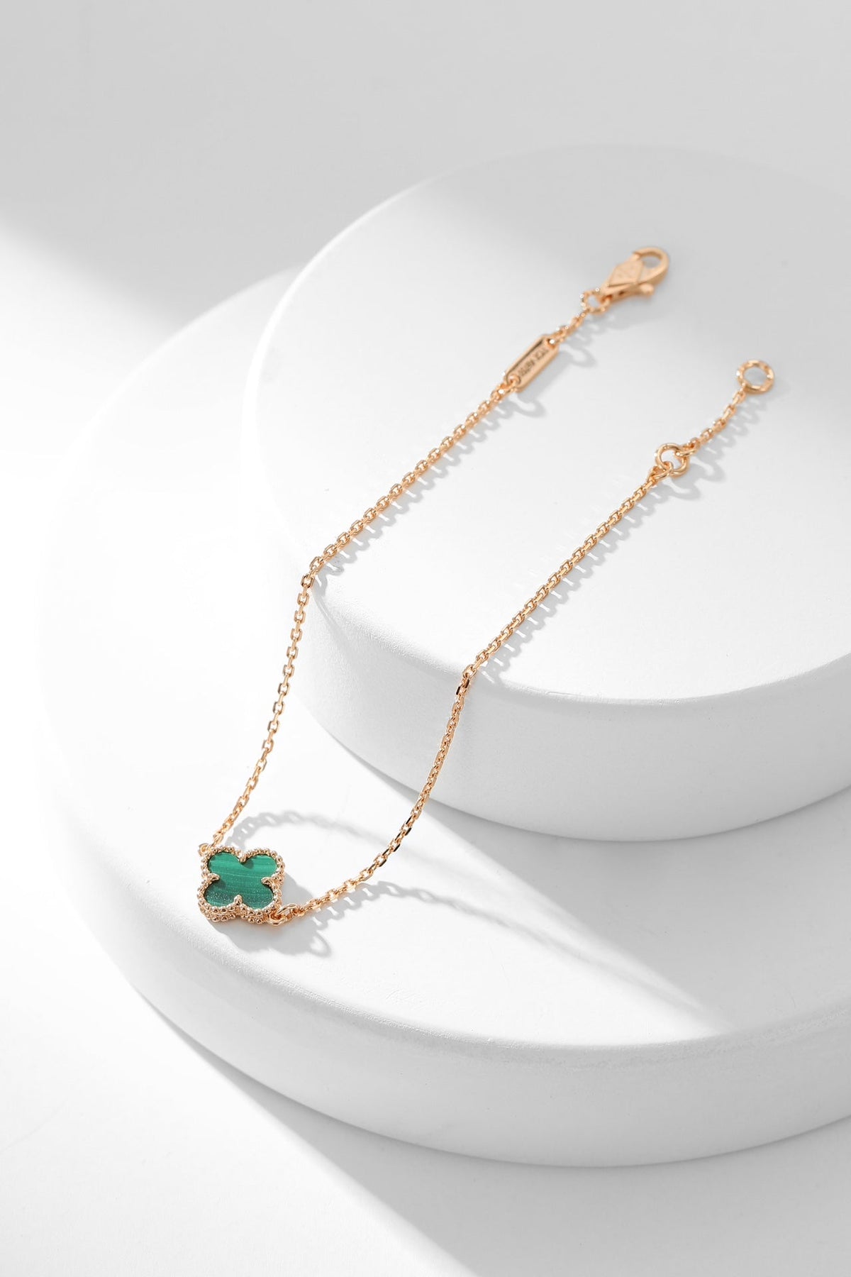 [Rani Jewelry]CLOVER BRACELET MALACHITE 1 MOTIF