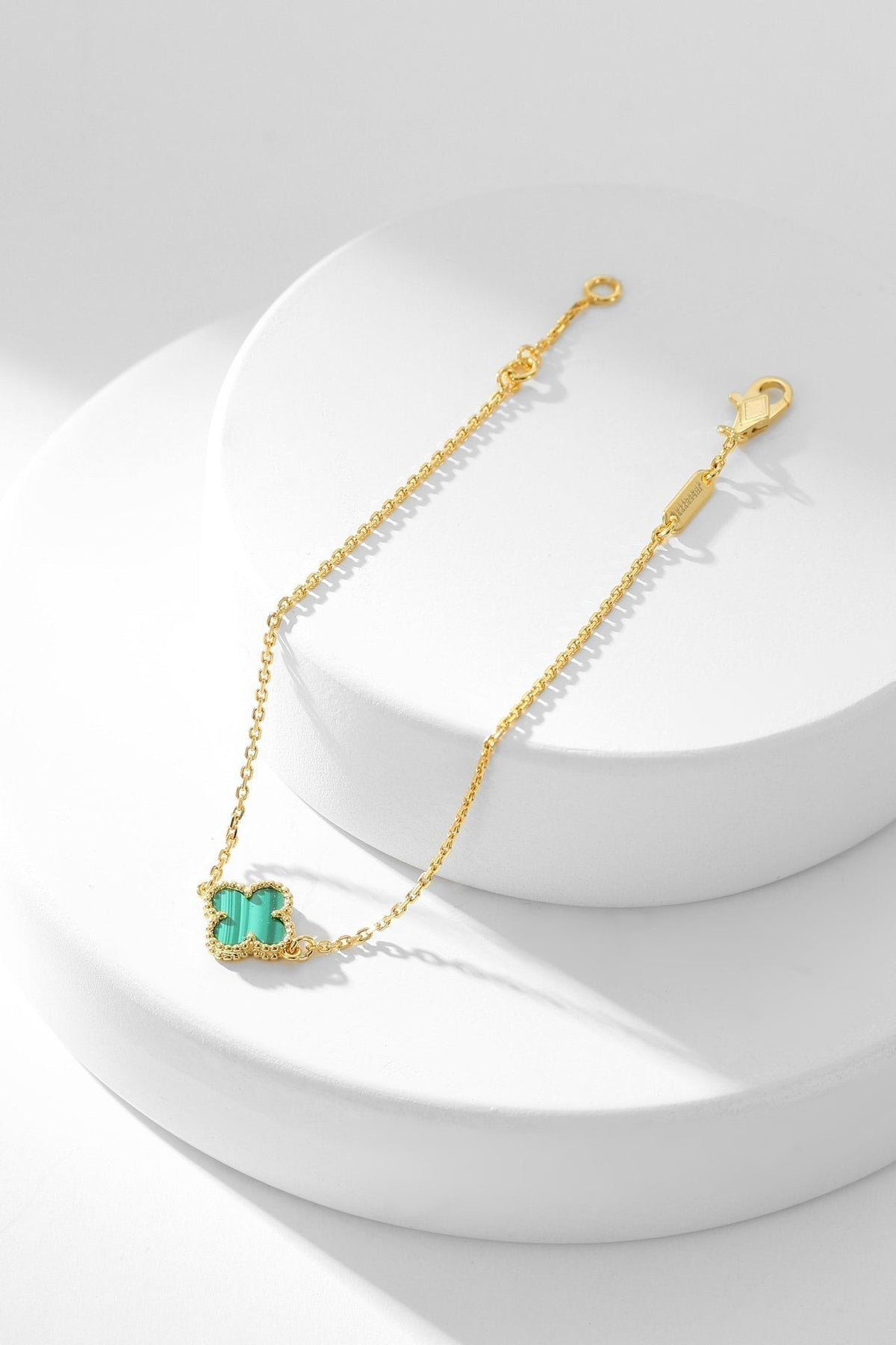 [Rani Jewelry]CLOVER BRACELET MALACHITE 1 MOTIF