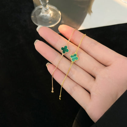 [Rani Jewelry]CLOVER BRACELET MALACHITE 1 MOTIF