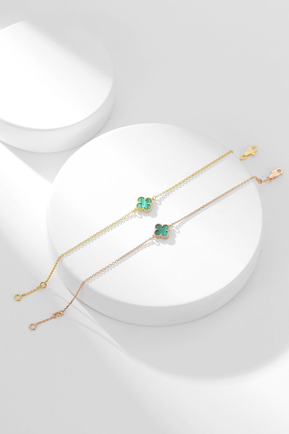 [Rani Jewelry]CLOVER BRACELET MALACHITE 1 MOTIF