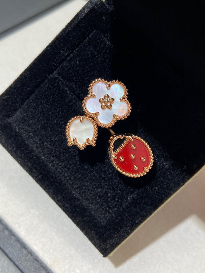 [Rani Jewelry]LUCKY 3 MOTIF ROSE GOLD RING