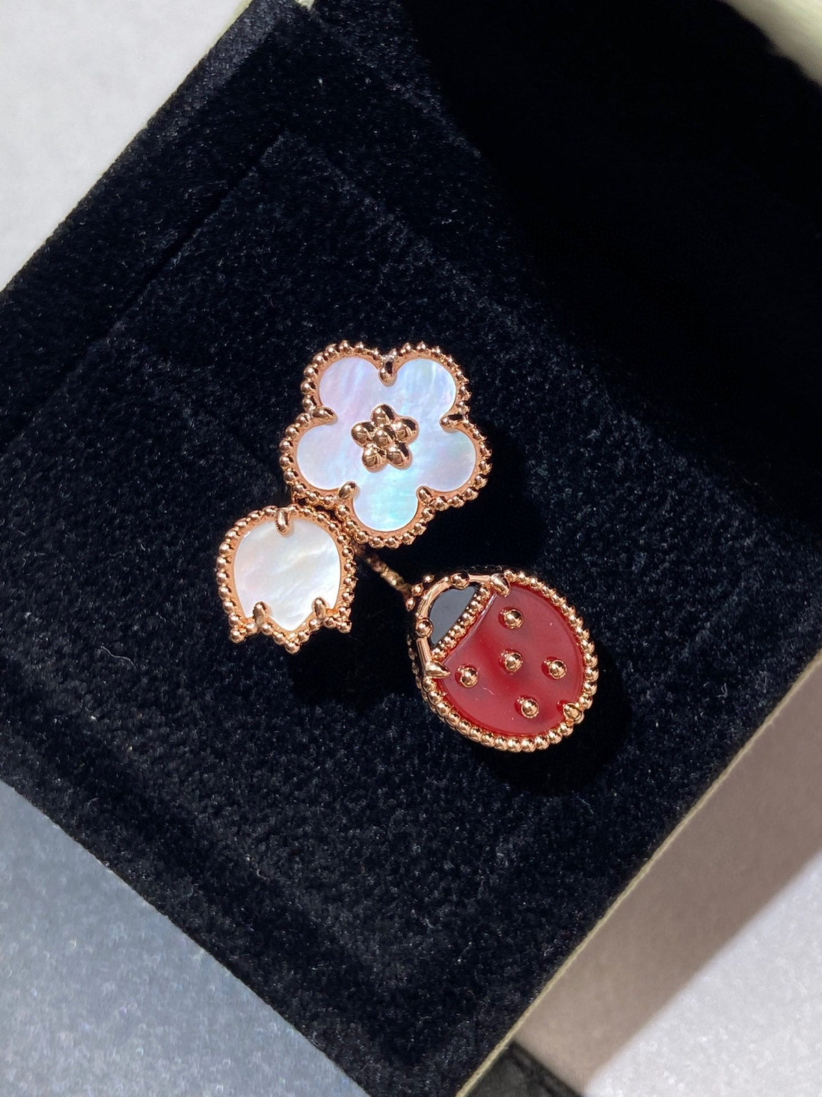 [Rani Jewelry]LUCKY 3 MOTIF ROSE GOLD RING