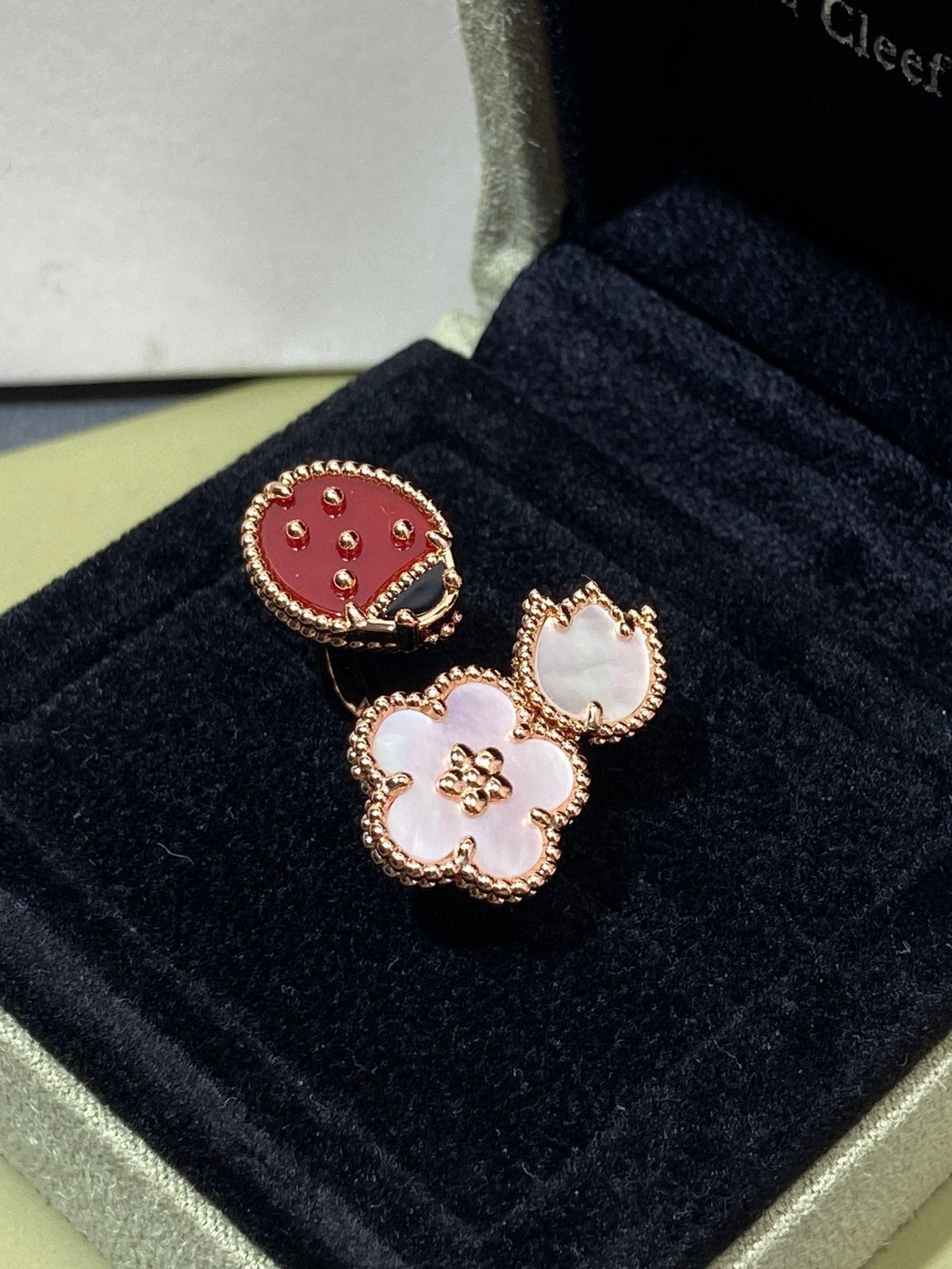 [Rani Jewelry]LUCKY 3 MOTIF ROSE GOLD RING
