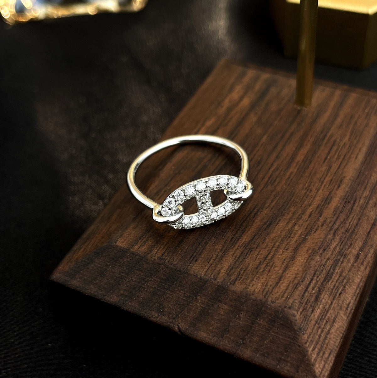 [Rani Jewelry]RONDE SMALL SILVER DIAMOND RING