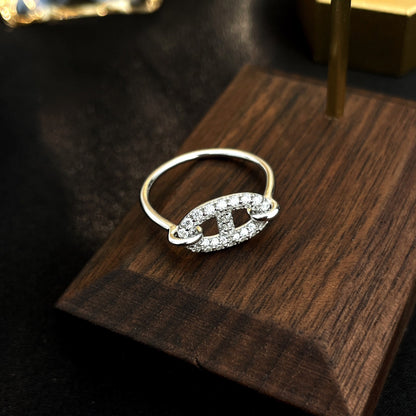 [Rani Jewelry]RONDE SMALL SILVER DIAMOND RING