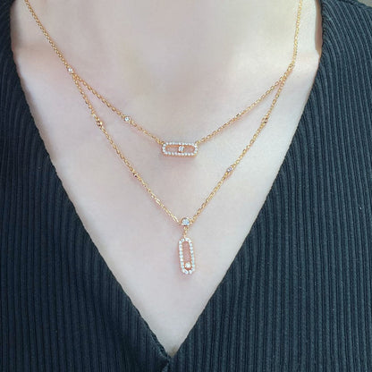 [Rani Jewelry]MOVE 2 ROW DIAMOND NECKLACE