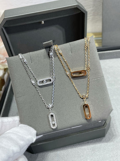 [Rani Jewelry]MOVE 2 ROW DIAMOND NECKLACE