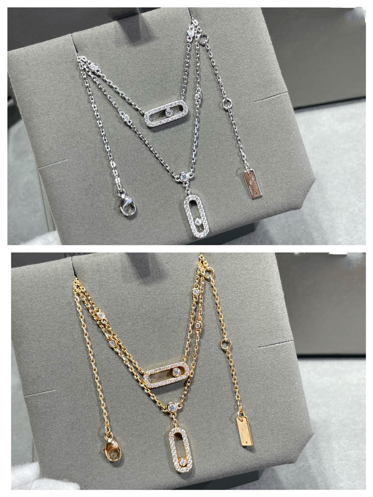 [Rani Jewelry]MOVE 2 ROW DIAMOND NECKLACE