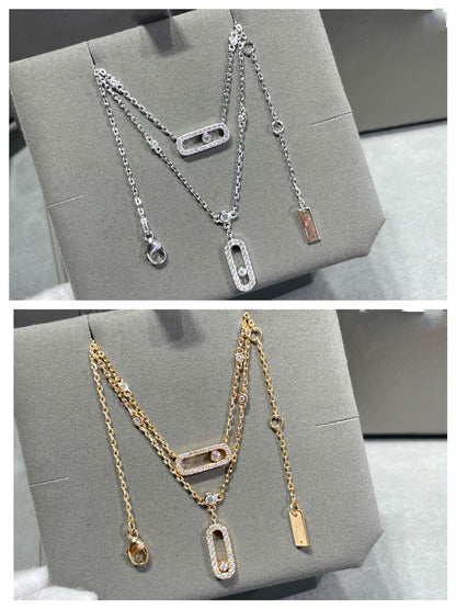[Rani Jewelry]MOVE 2 ROW DIAMOND NECKLACE
