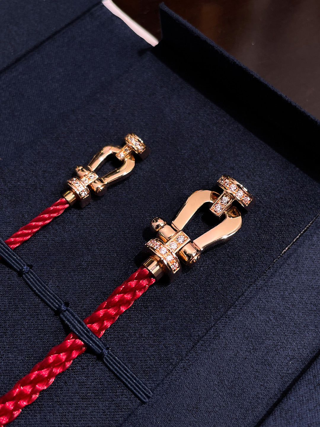 [Rani Jewelry]FORCE 10 HALF DIAMOND PINK GOLD RED CORDERI LARGE AND MEDIUM MODEL