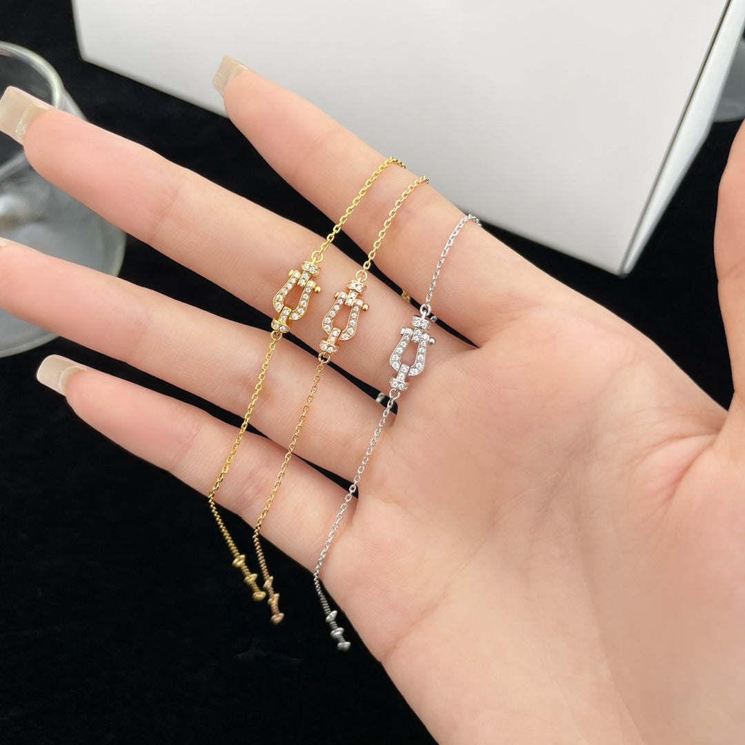[Rani Jewelry]FORCE 10 FULL DIAMOND BUCKLE CHAIN LINK MINI MODEL