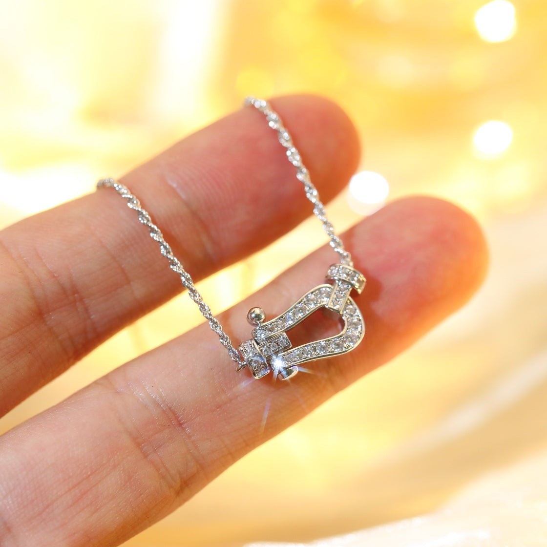 [Rani Jewelry]FORCE 10 DIAMOND SILVER NECKLACE MINI MODEL