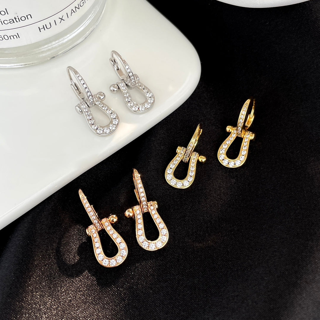 [Rani Jewelry]FORCE 10 FULL DIAMOND DROP EARRINGS MEDIUM MODEL