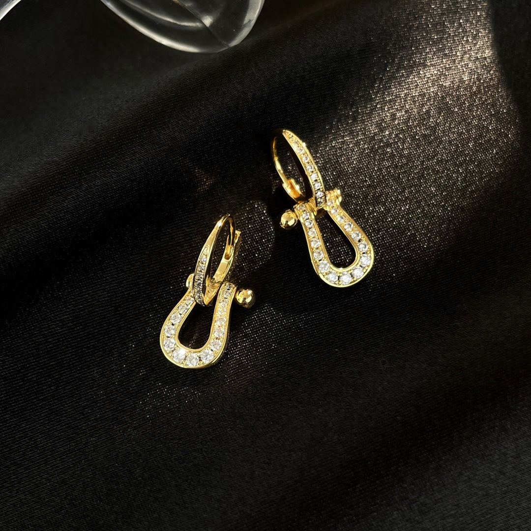 [Rani Jewelry]FORCE 10 FULL DIAMOND DROP EARRINGS MEDIUM MODEL