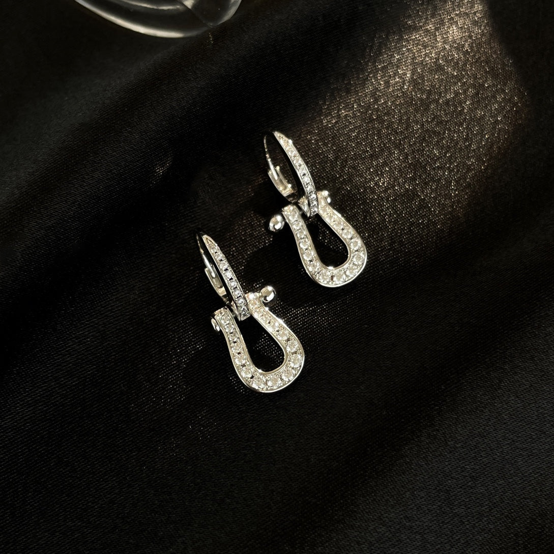 [Rani Jewelry]FORCE 10 FULL DIAMOND DROP EARRINGS MEDIUM MODEL
