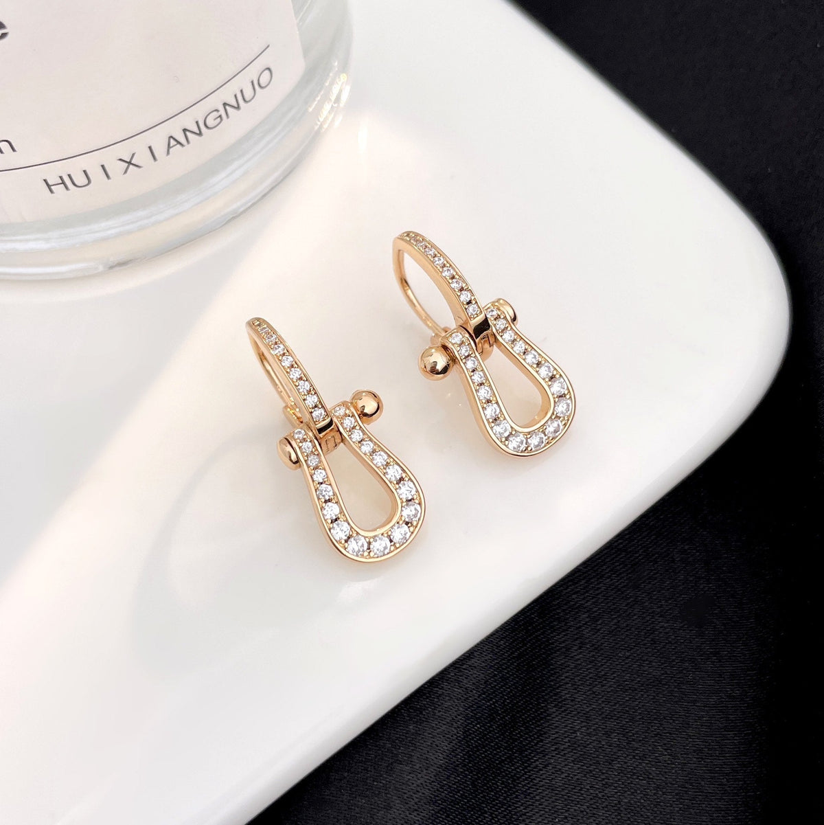 [Rani Jewelry]FORCE 10 FULL DIAMOND DROP EARRINGS MEDIUM MODEL