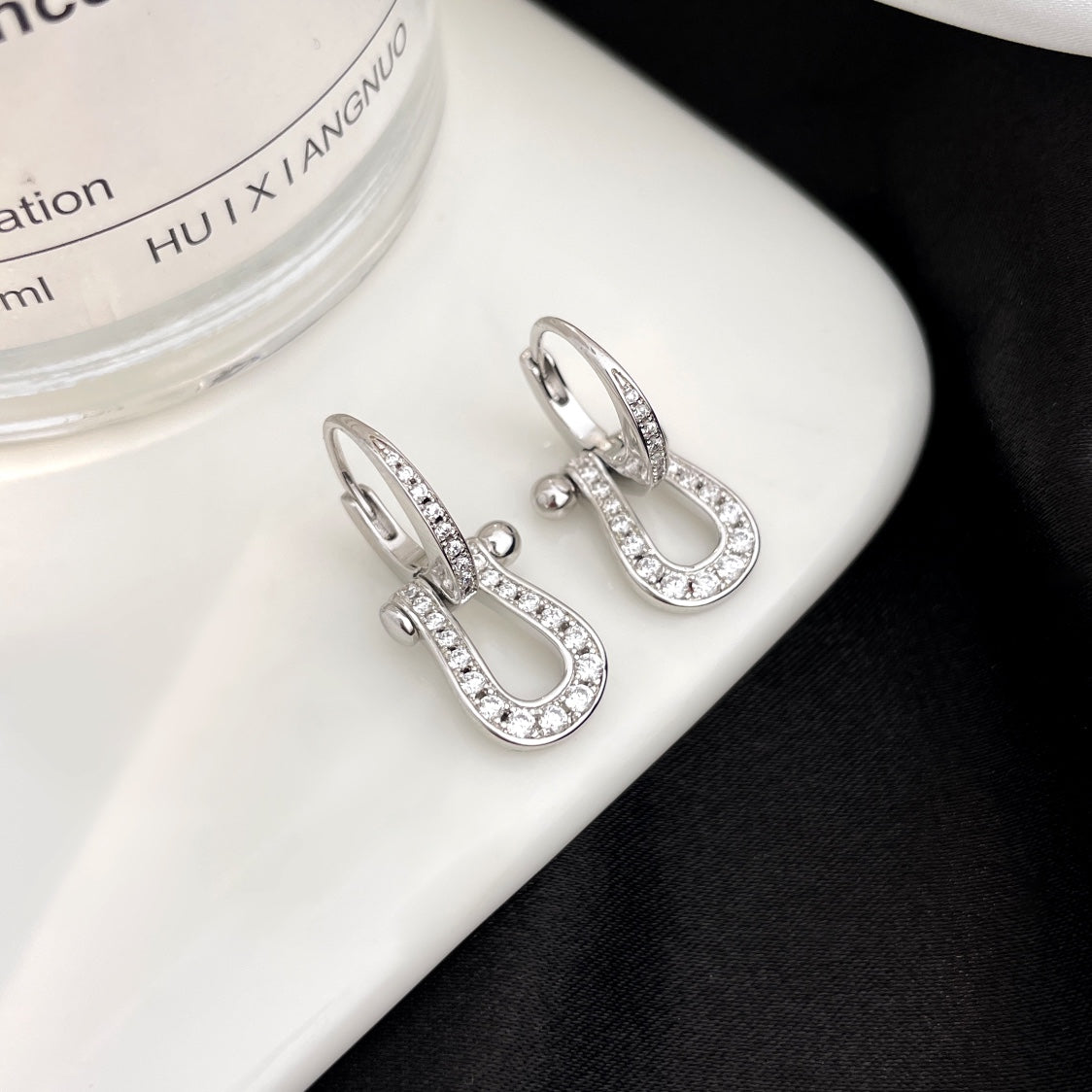 [Rani Jewelry]FORCE 10 FULL DIAMOND DROP EARRINGS MEDIUM MODEL