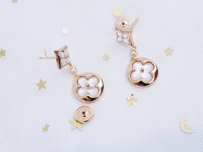 [Rani Jewelry]STAR AND SUN PINK GOLD MOP DROP EARRINGS