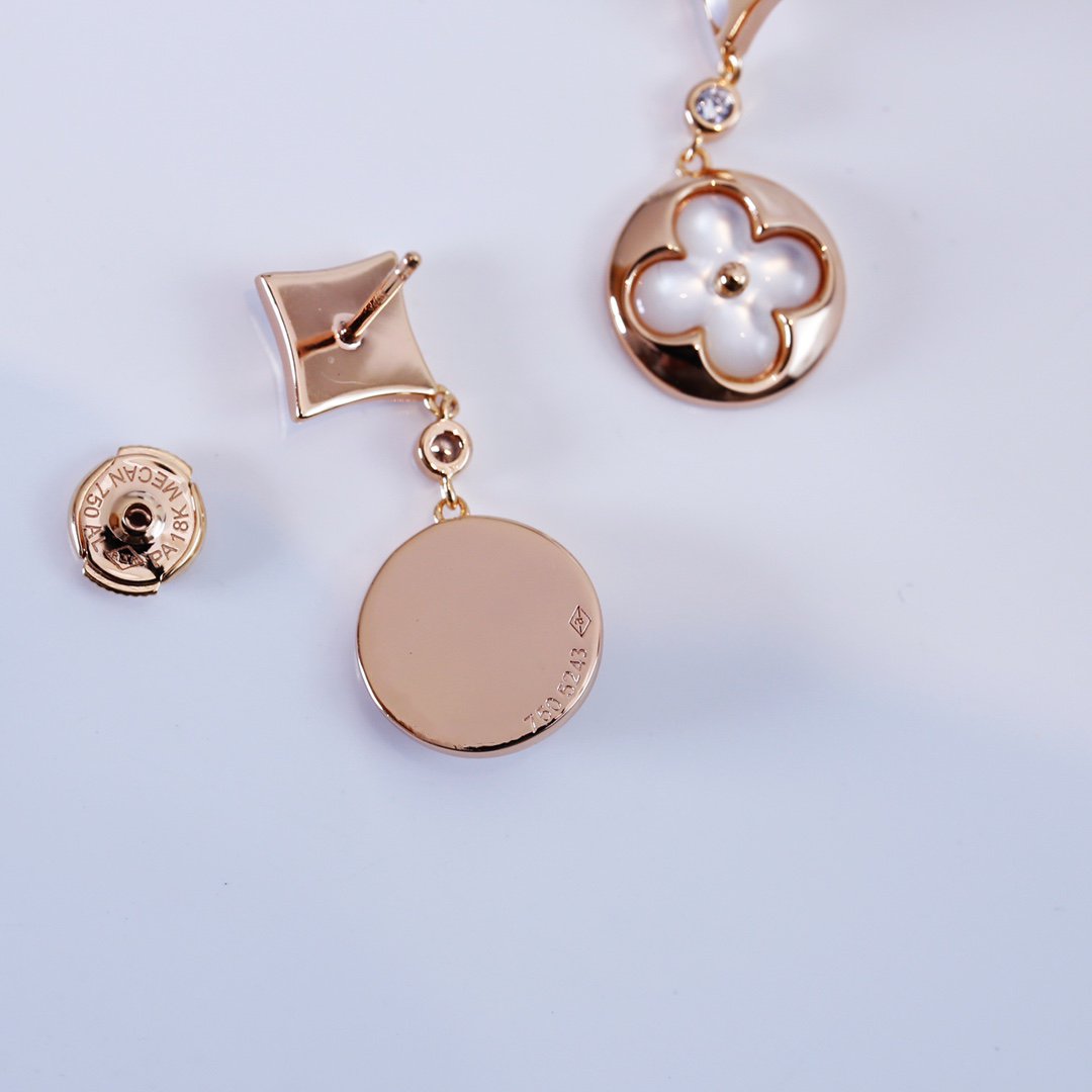[Rani Jewelry]STAR AND SUN PINK GOLD MOP DROP EARRINGS